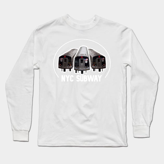 NYC Subway: New Tech Trains Long Sleeve T-Shirt by Laybov